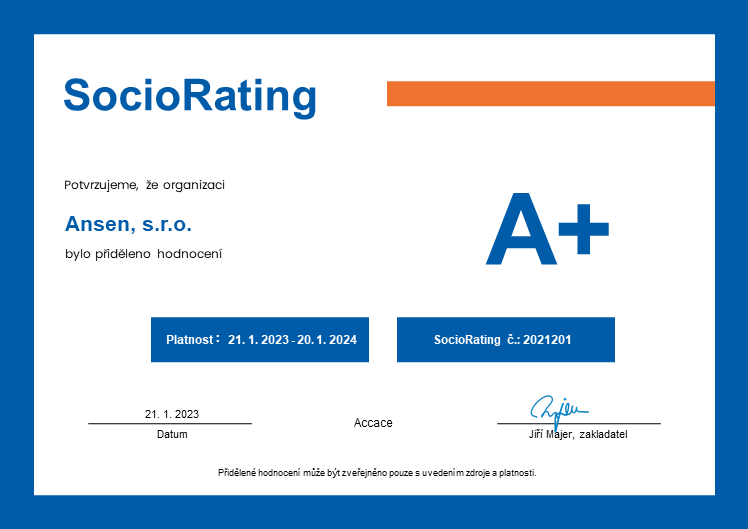 SocioRating certifikát